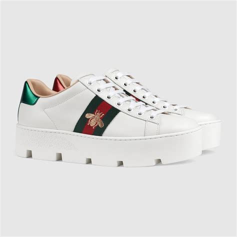 gucci bee aces|Gucci ace bee platform sneakers.